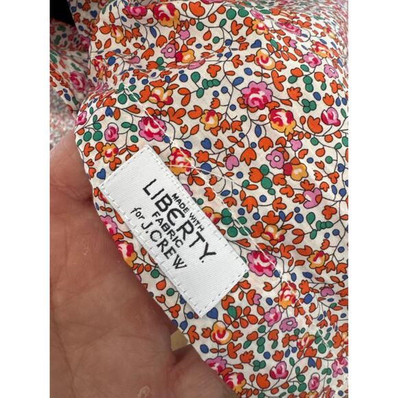 J. Crew Liberty Eloise Floral Classic-Fit Short Puff-Sleeve Shirt Pink Size 8 - Picture 7 of 10